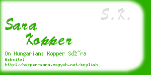 sara kopper business card